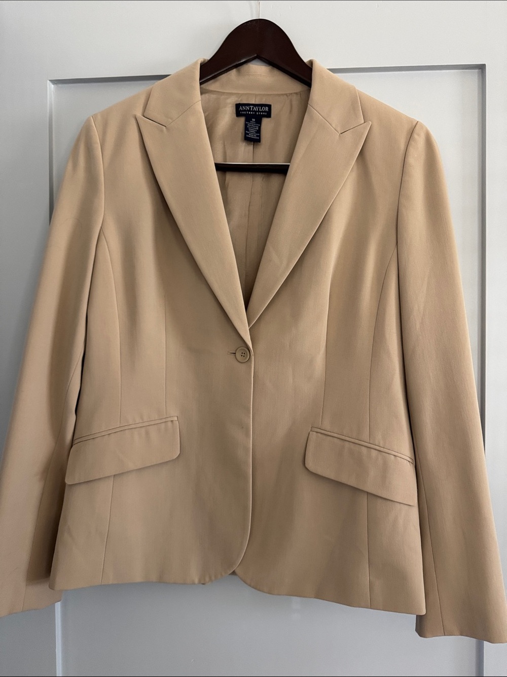 Ann Taylor Women's Beige Four Piece Suit Set with Jacket, Pants, Skirt and Dress